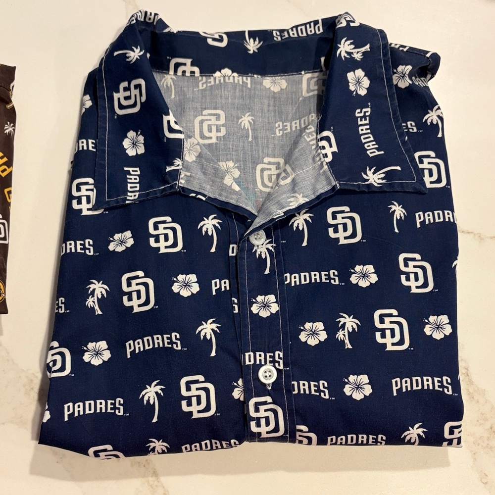 Navy Blue Padres Hawaiian Shirt